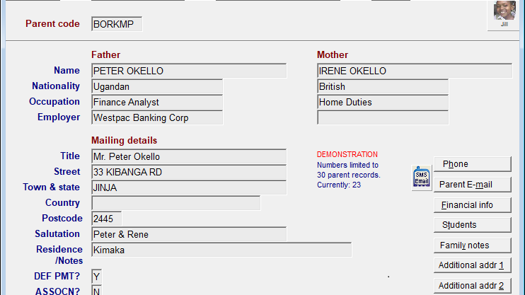 Managing Parents' Information and School Fees Transactions